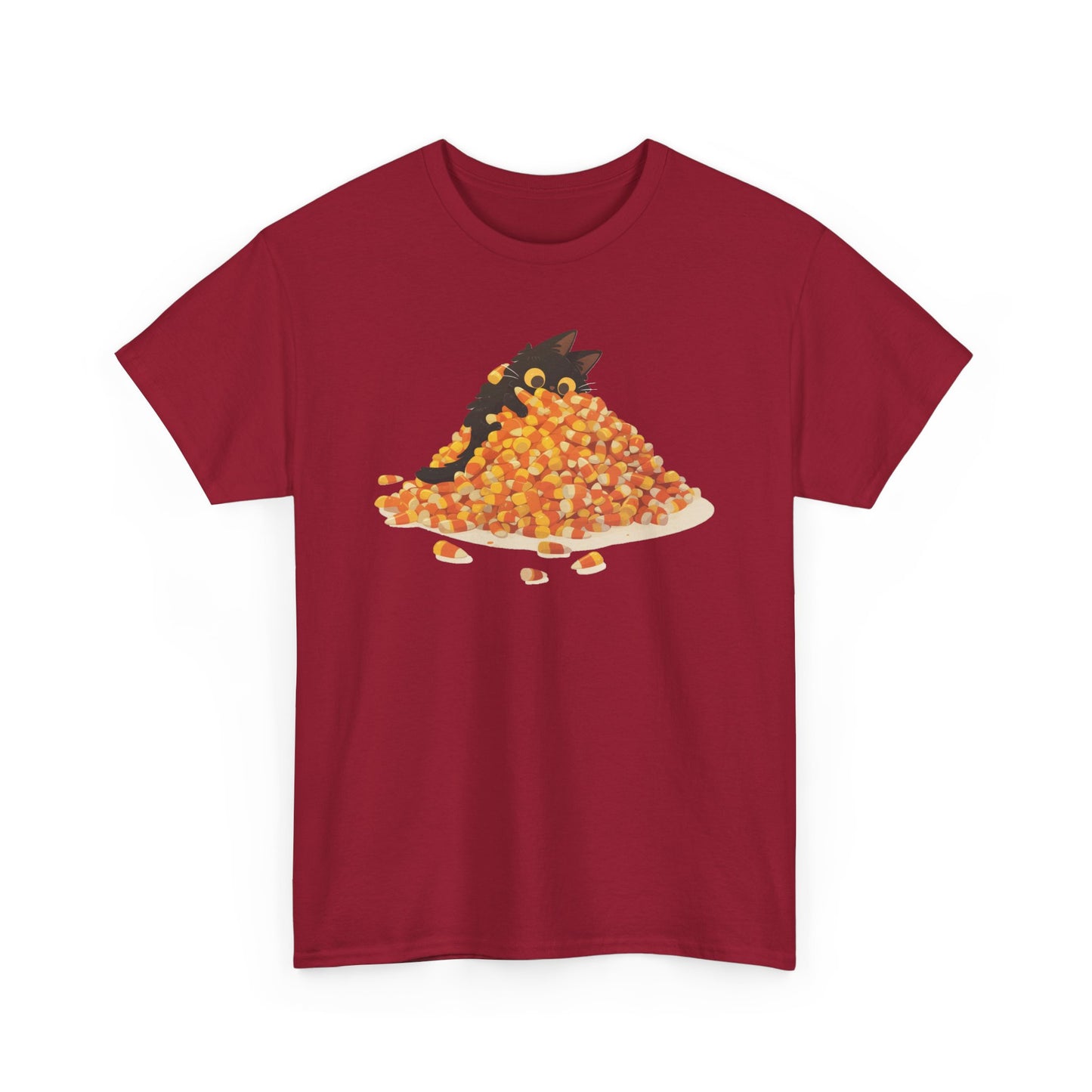 Candy Corn Cat Unisex Heavy Cotton Tee
