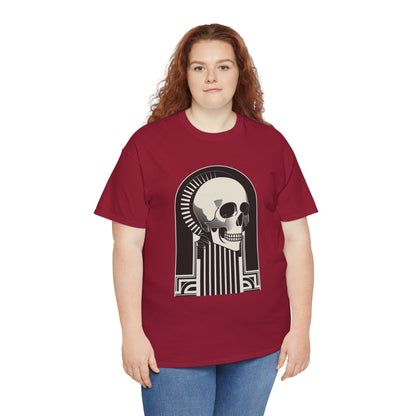 Art Deco Skull Unisex Heavy Cotton Tee