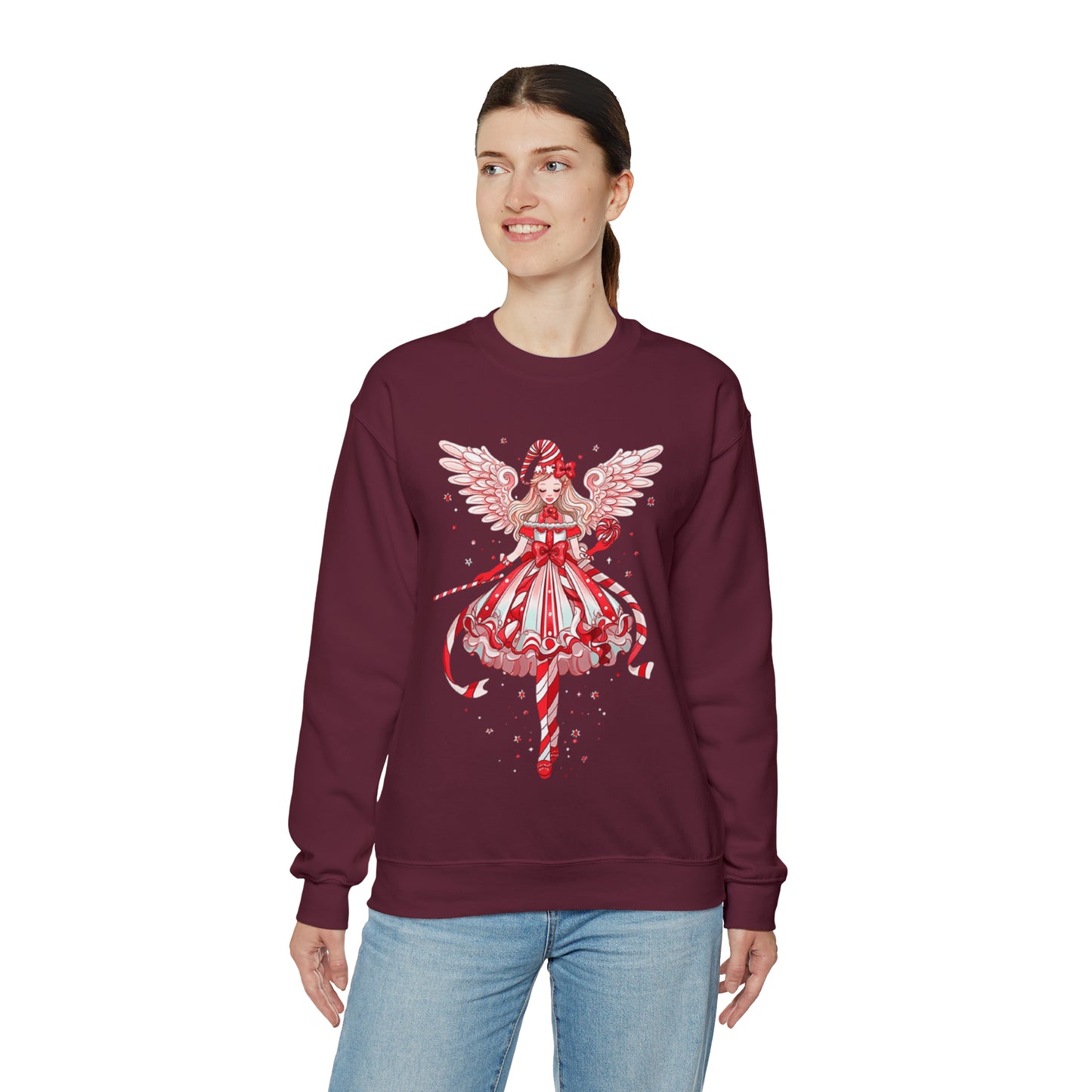 Candy Cane Angel Unisex Heavy Blend™ Crewneck Sweatshirt