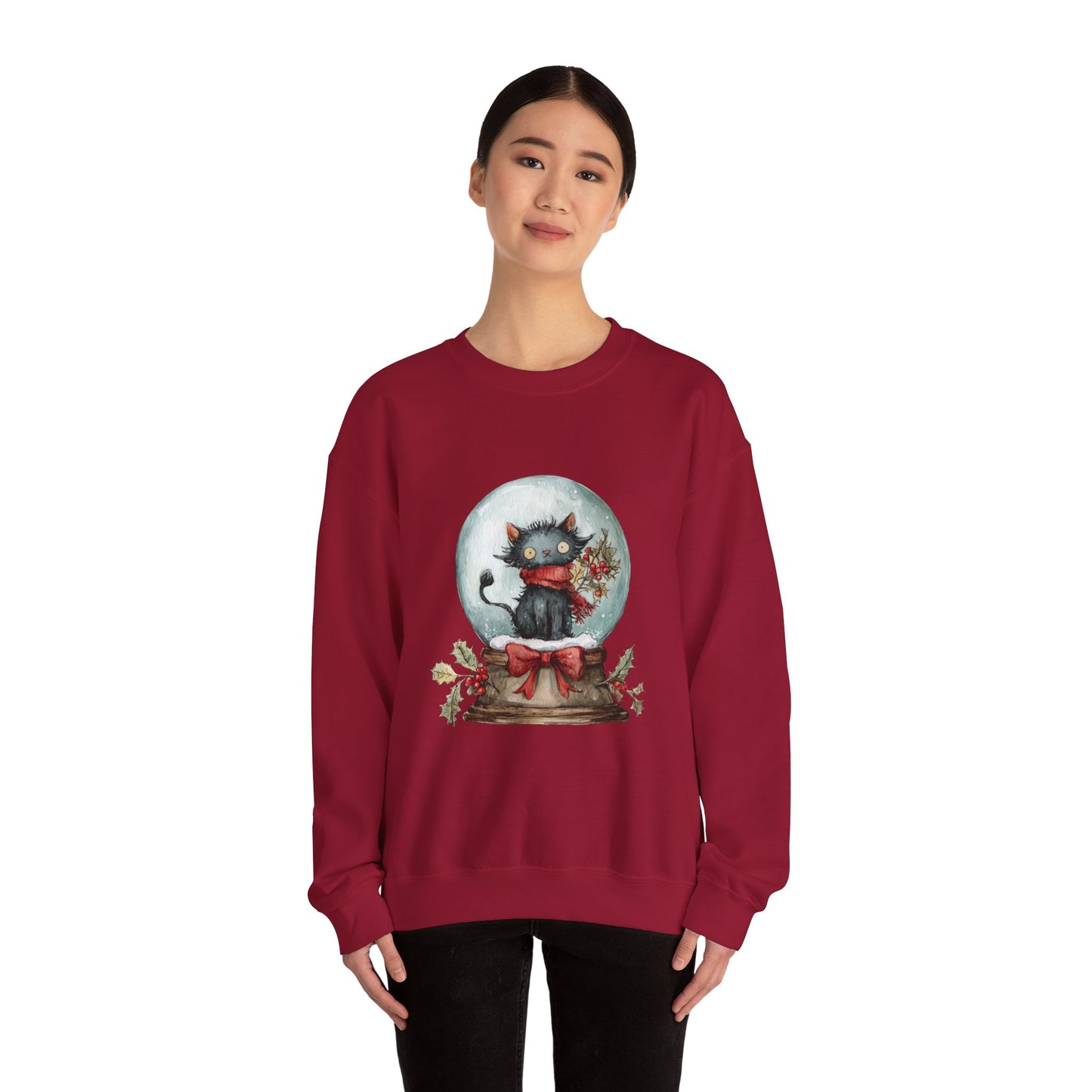 Snowglobe Cat Unisex Heavy Blend™ Crewneck Sweatshirt