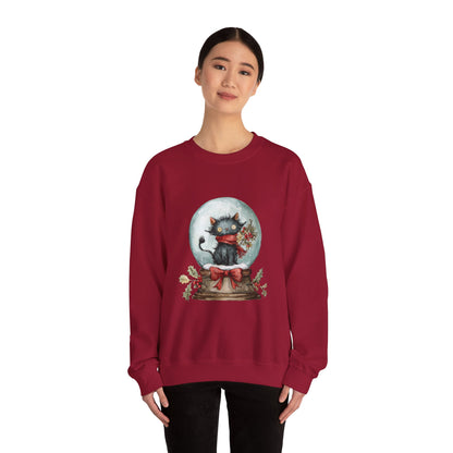 Snowglobe Cat Unisex Heavy Blend™ Crewneck Sweatshirt