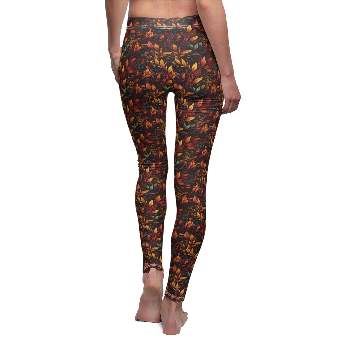 Fall Leaves Women's Cut & Sew Casual Leggings (AOP)