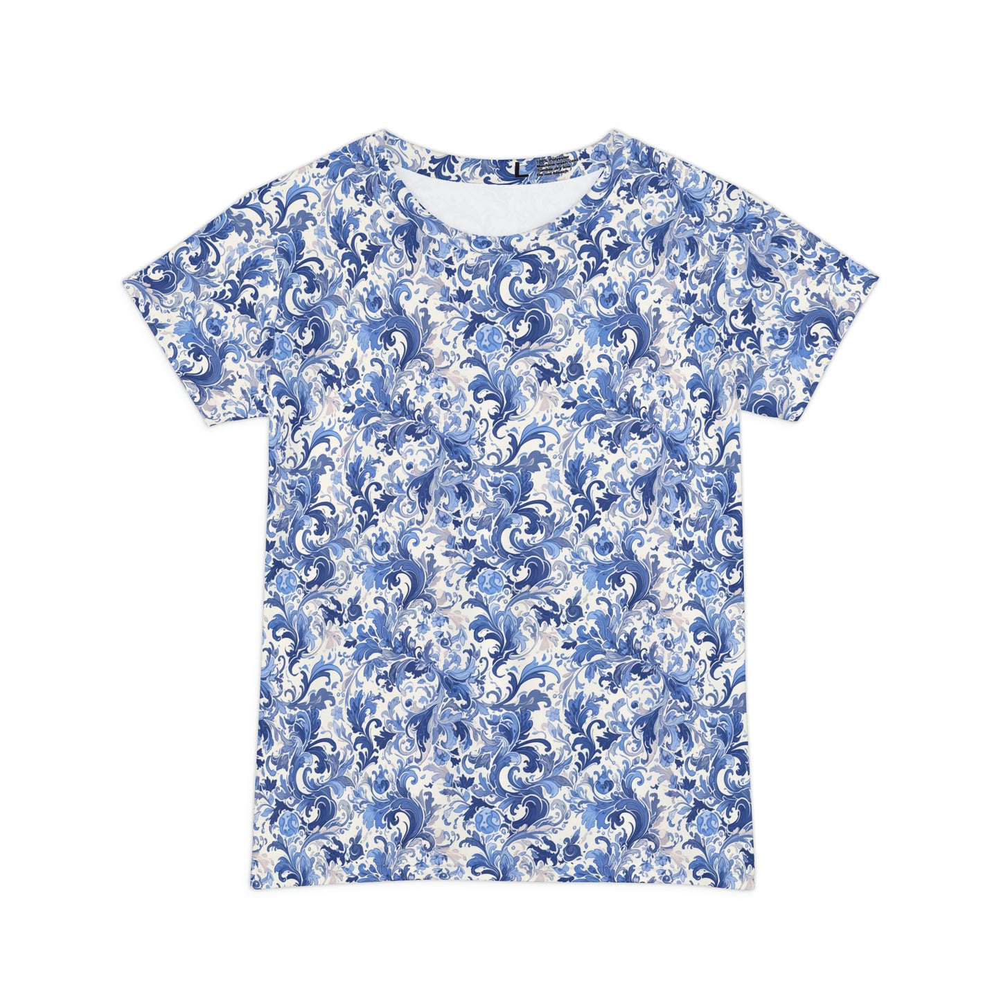 China Blue Women's Short Sleeve Shirt (AOP)