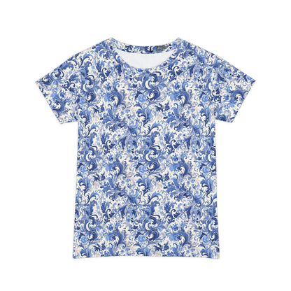 China Blue Women's Short Sleeve Shirt (AOP)