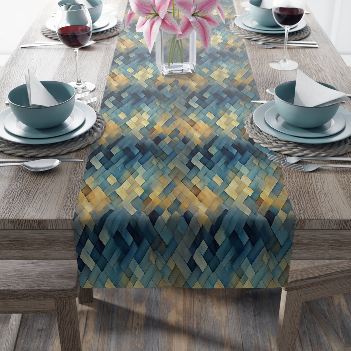 Basket Weave Table Runner (Cotton, Poly)