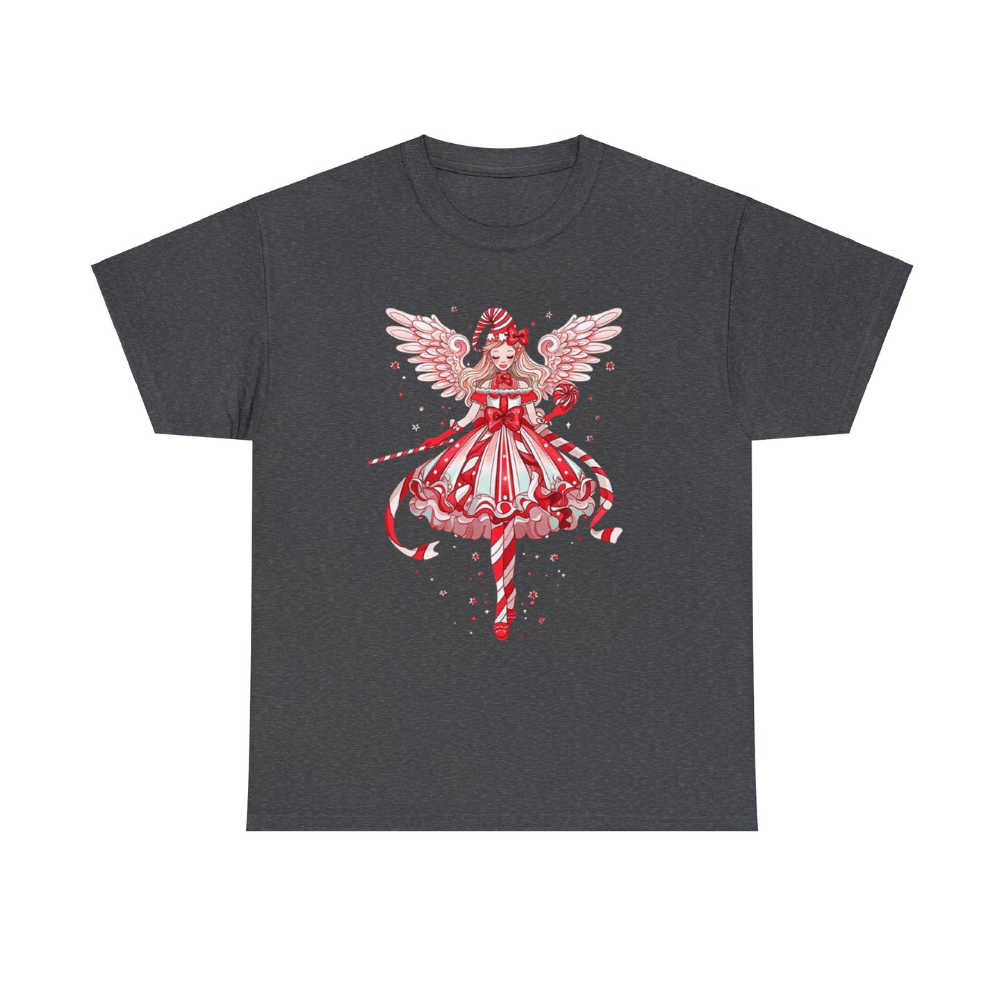 Candy Cane Angel Unisex Heavy Cotton Tee
