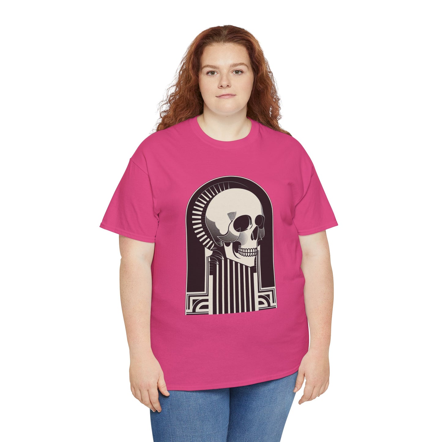 Art Deco Skull Unisex Heavy Cotton Tee