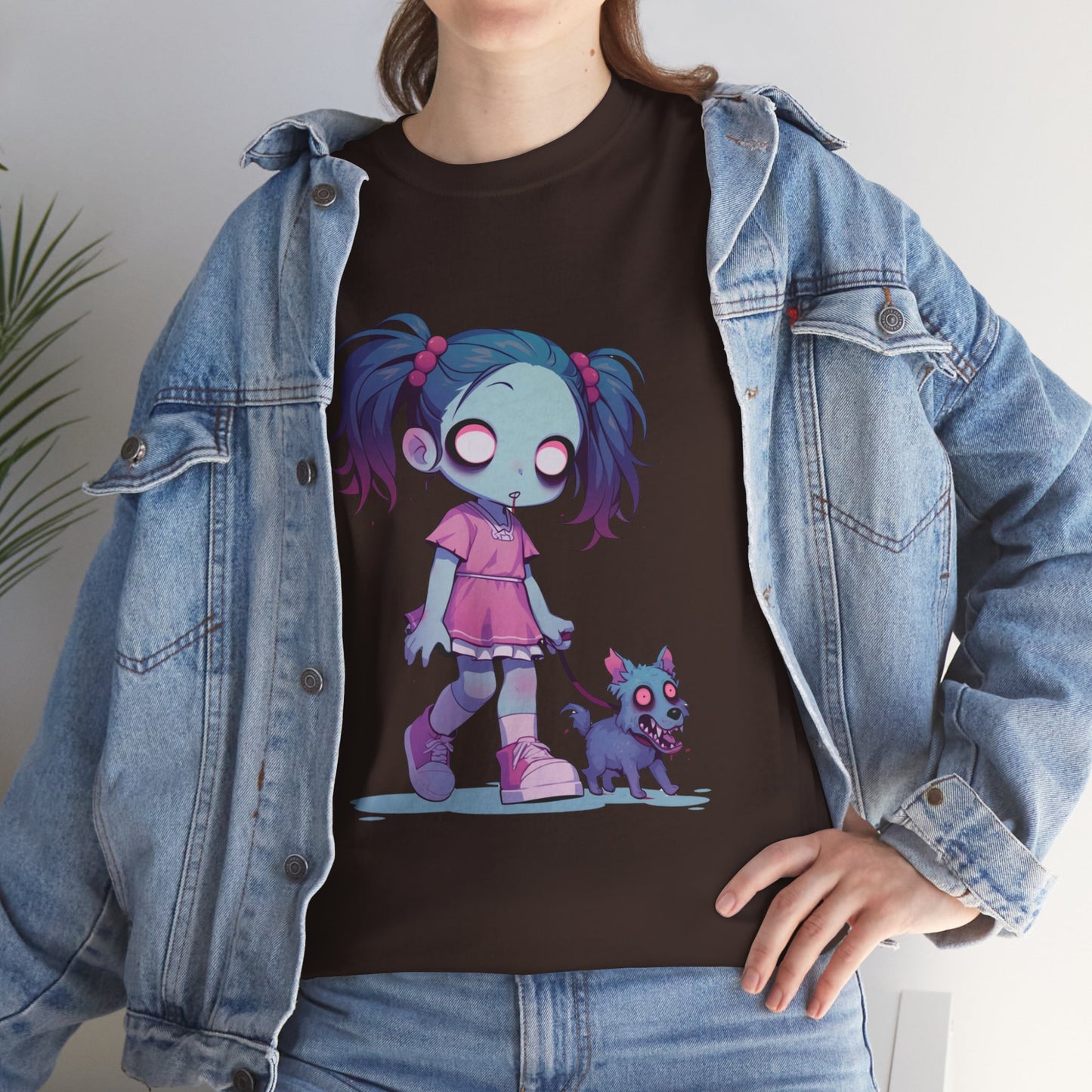 Zombie Dog Walker Unisex Heavy Cotton Tee