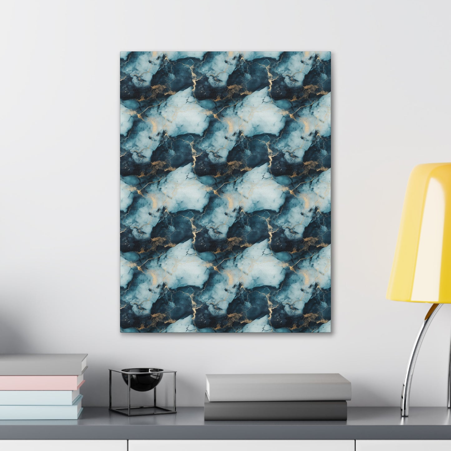 Cool Blue Marble Canvas Gallery Wrap