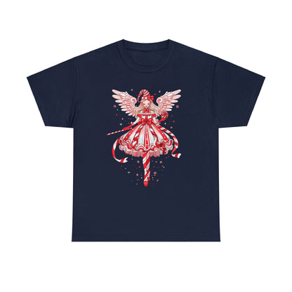 Candy Cane Angel Unisex Heavy Cotton Tee