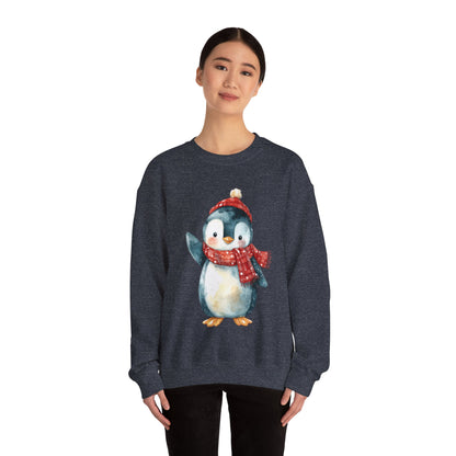 Festive Penguin Unisex Heavy Blend™ Crewneck Sweatshirt