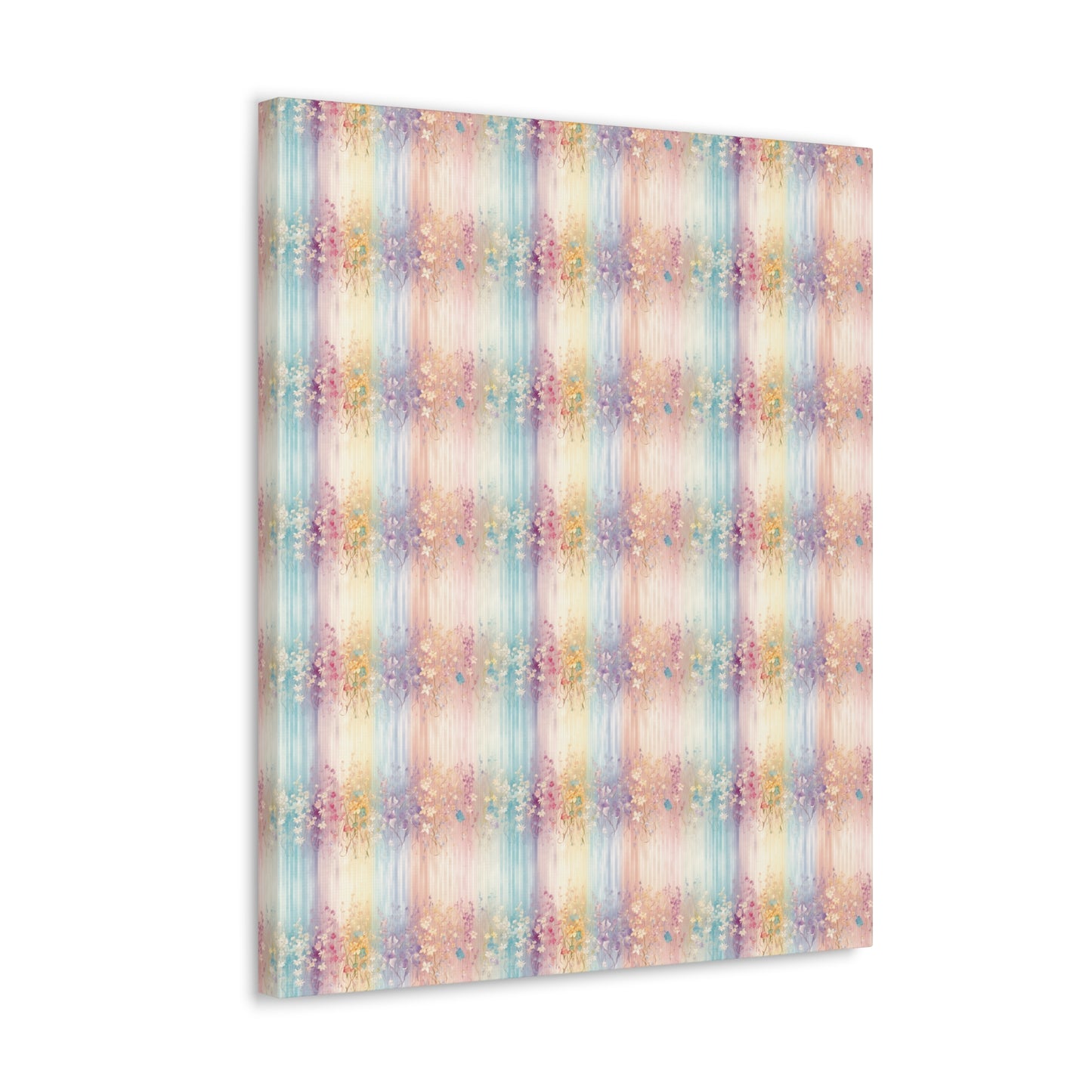 Floral Stripes Canvas Gallery Wrap