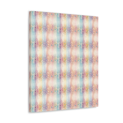Floral Stripes Canvas Gallery Wrap