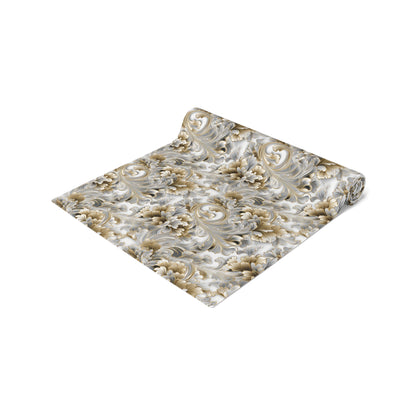 Silver & Gold Filigree Table Runner (Cotton, Poly)