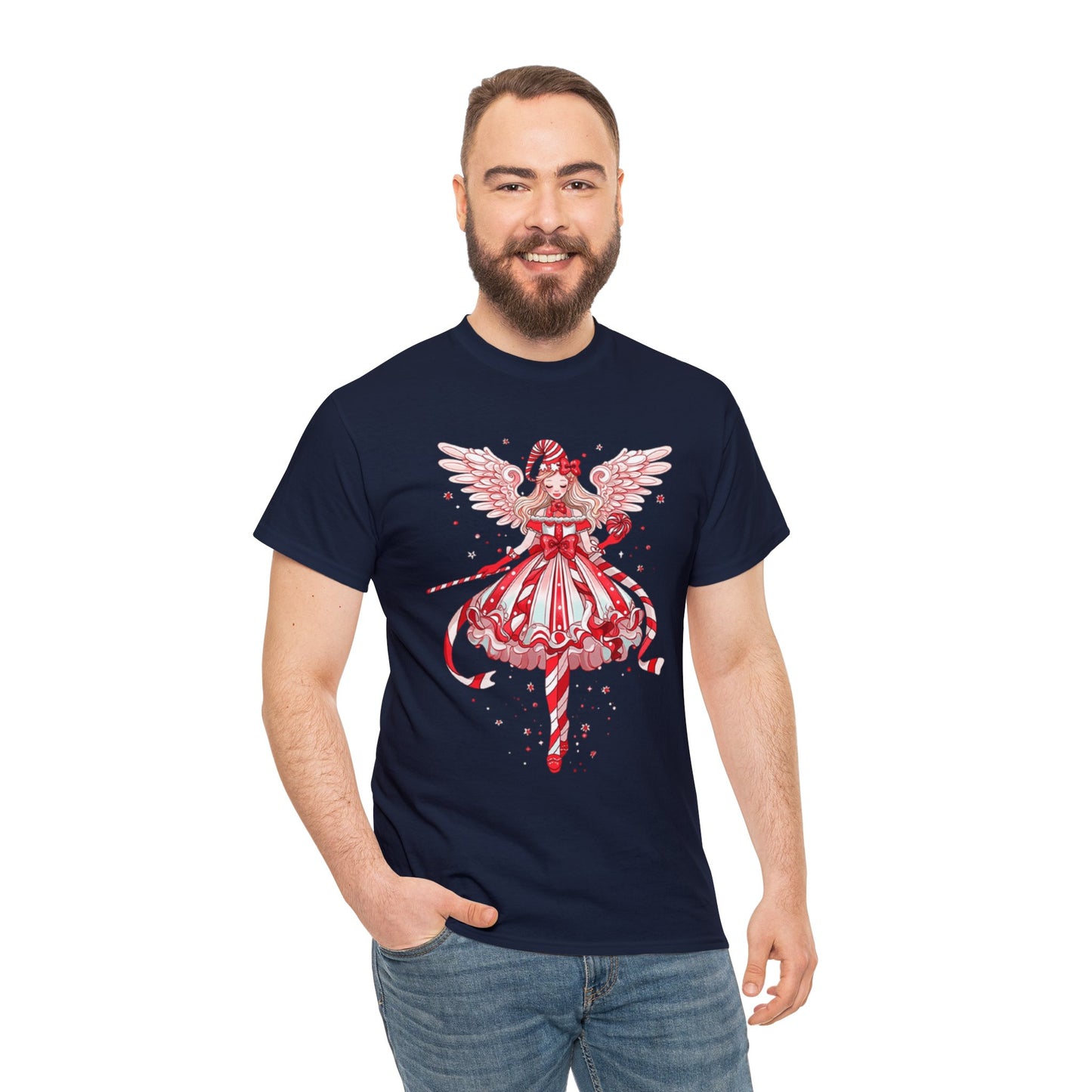 Candy Cane Angel Unisex Heavy Cotton Tee