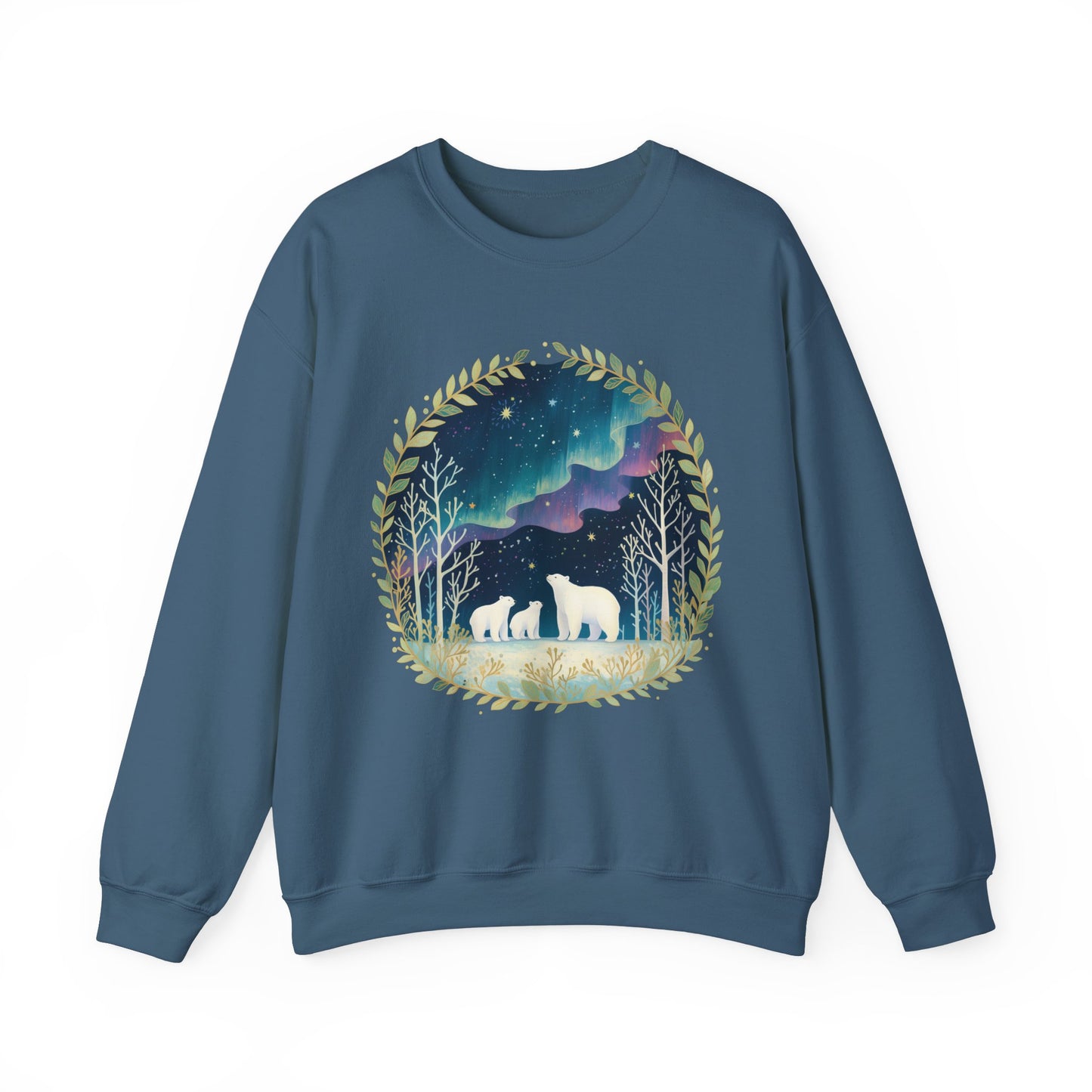 Aurora Polar Bears Unisex Heavy Blend™ Crewneck Sweatshirt
