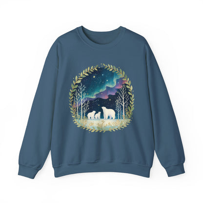 Aurora Polar Bears Unisex Heavy Blend™ Crewneck Sweatshirt