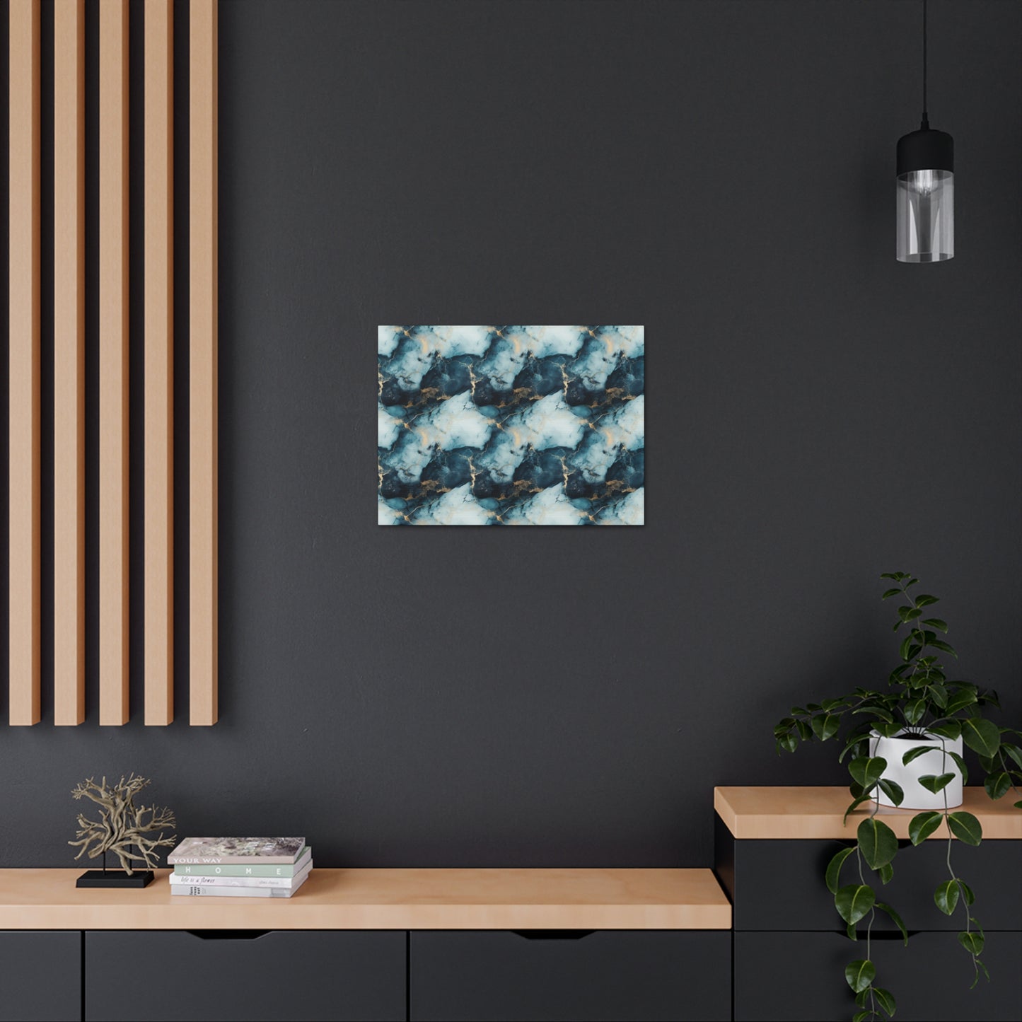 Cool Blue Marble Canvas Gallery Wrap