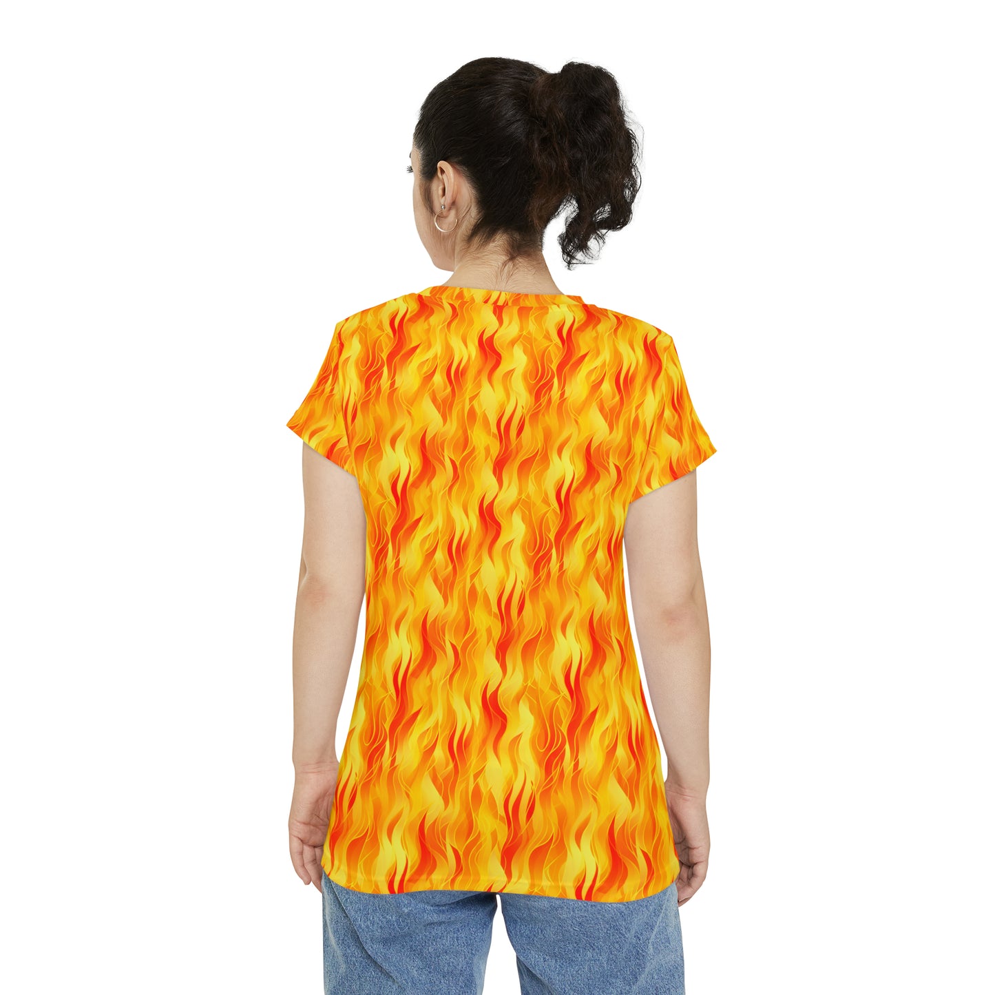 Bring the Heat Women's Short Sleeve Shirt (AOP)