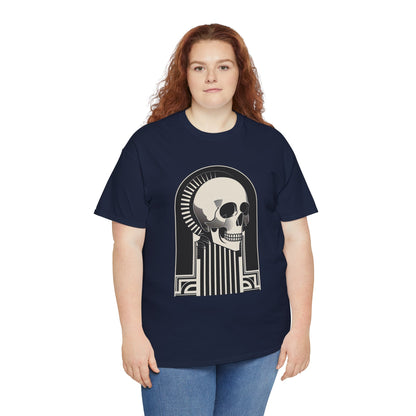 Art Deco Skull Unisex Heavy Cotton Tee