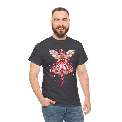 Candy Cane Angel Unisex Heavy Cotton Tee