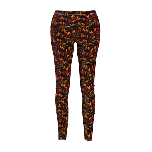 Fall Leaves Women's Cut & Sew Casual Leggings (AOP)