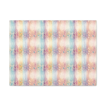 Floral Stripes Canvas Gallery Wrap