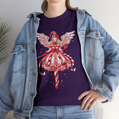 Candy Cane Angel Unisex Heavy Cotton Tee
