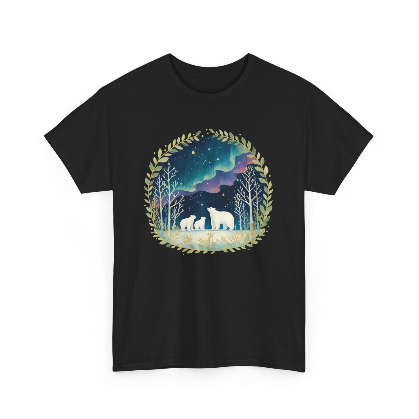 Aurora Polar Bears Unisex Heavy Cotton Tee