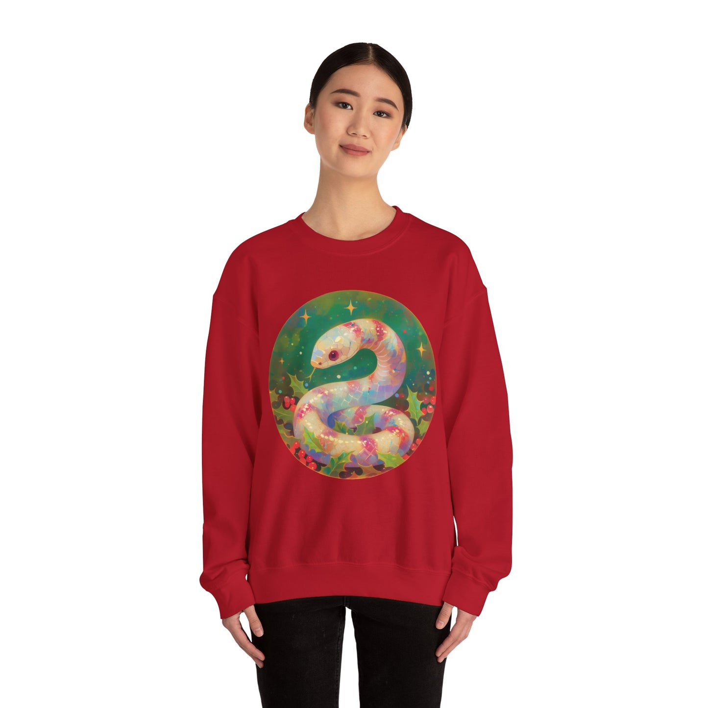Candy Stripe Snake Unisex Heavy Blend™ Crewneck Sweatshirt