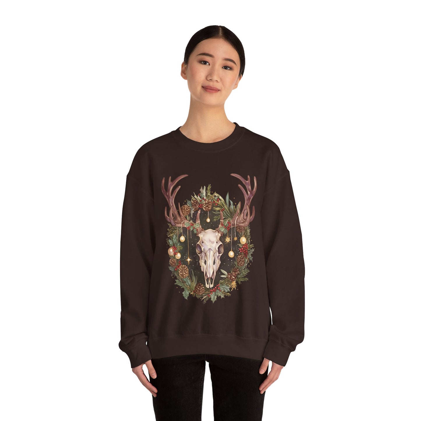 Reindeer Skull Unisex Heavy Blend™ Crewneck Sweatshirt