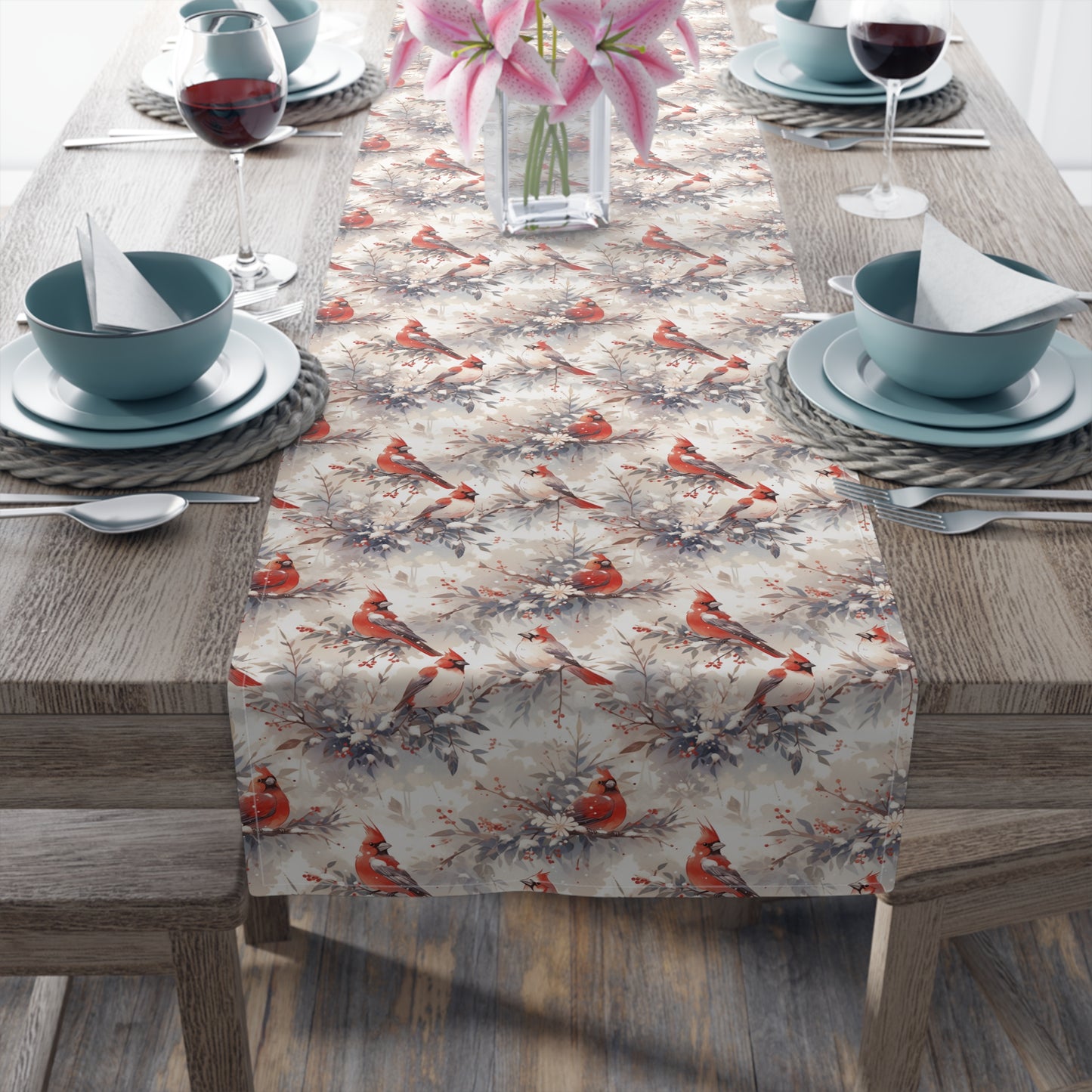 Winter Cardinals Table Runner (Cotton, Poly)