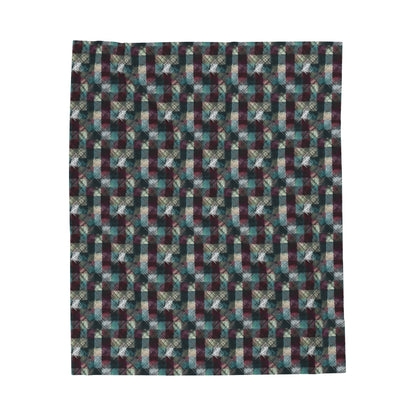 Grunge Plaid Velveteen Plush Blanket