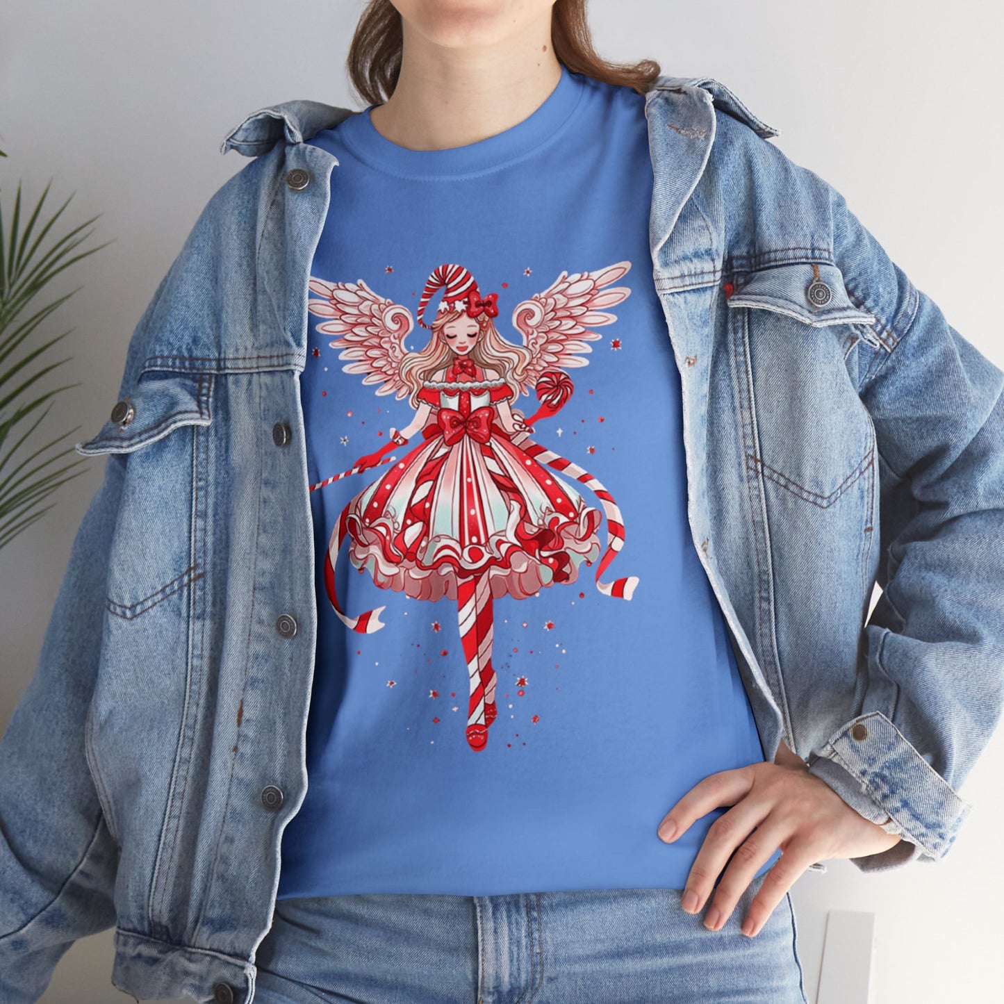 Candy Cane Angel Unisex Heavy Cotton Tee