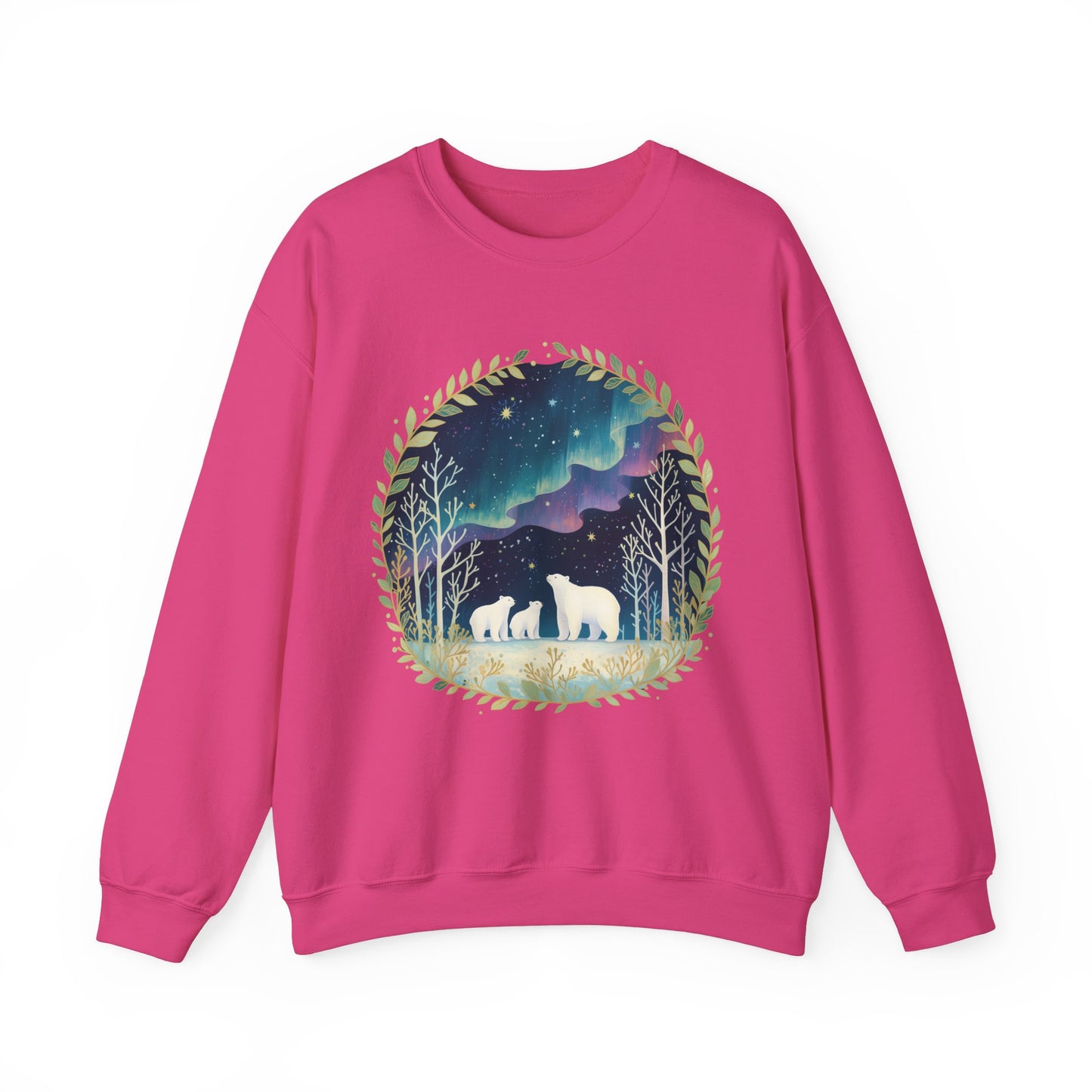 Aurora Polar Bears Unisex Heavy Blend™ Crewneck Sweatshirt