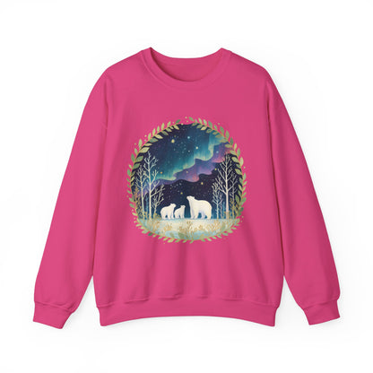 Aurora Polar Bears Unisex Heavy Blend™ Crewneck Sweatshirt
