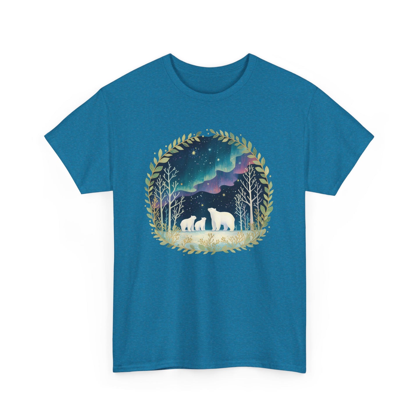 Aurora Polar Bears Unisex Heavy Cotton Tee