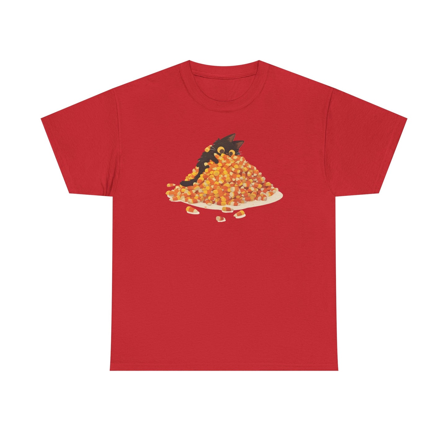 Candy Corn Cat Unisex Heavy Cotton Tee