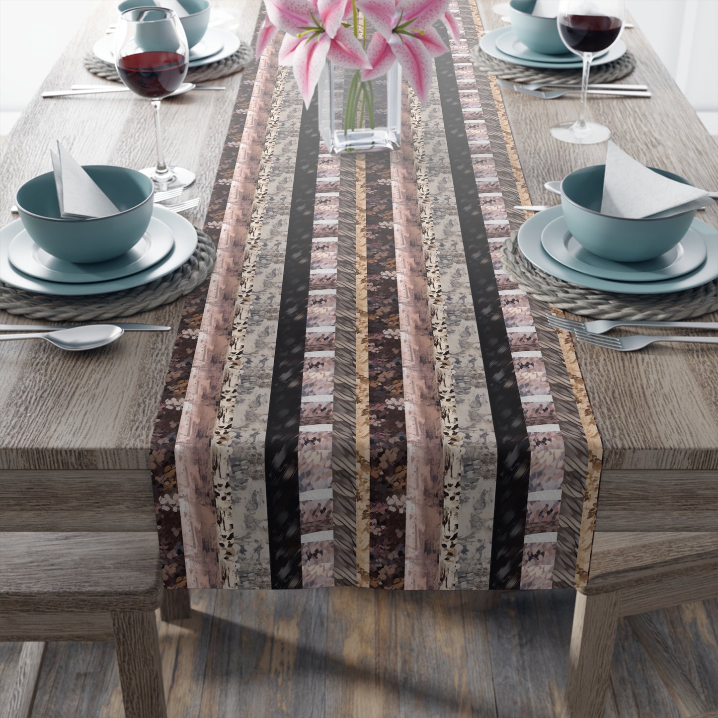 Textured Stripes Table Runner (Cotton, Poly)