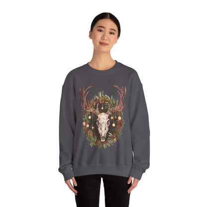 Reindeer Skull Unisex Heavy Blend™ Crewneck Sweatshirt