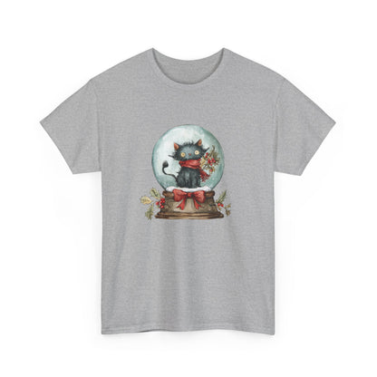 Snowglobe Cat Unisex Heavy Cotton Tee