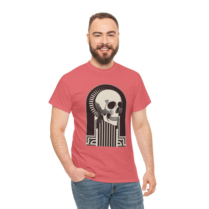 Art Deco Skull Unisex Heavy Cotton Tee