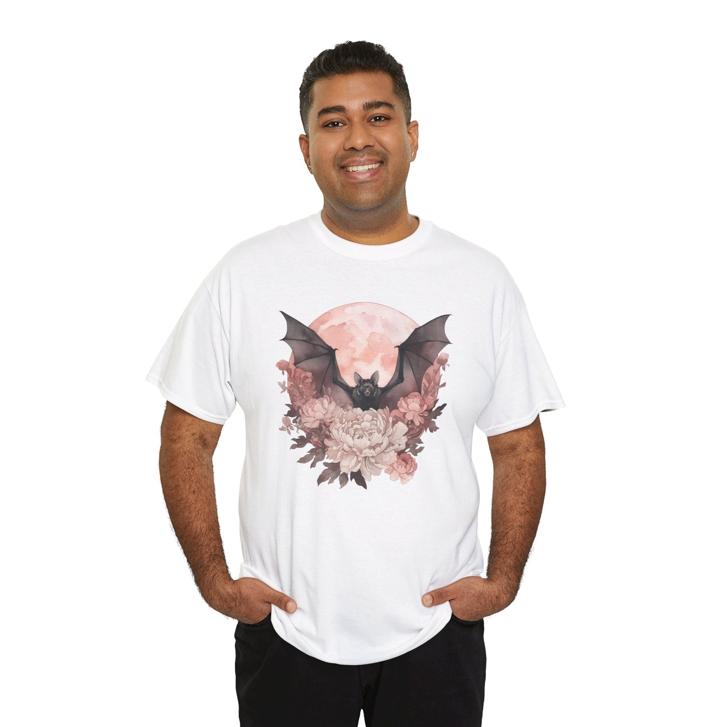 Strawberry Moon Bat Unisex Heavy Cotton Tee