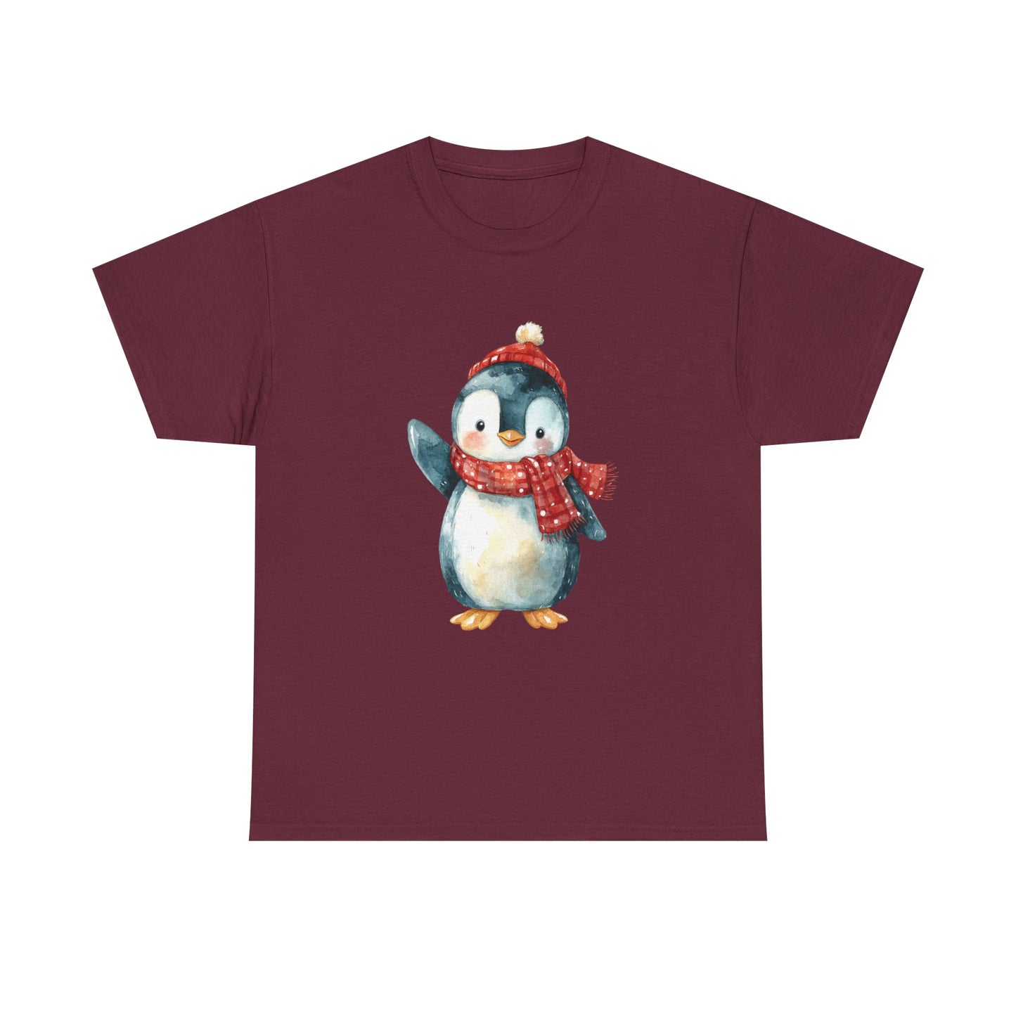 Festive Penguin Unisex Heavy Cotton Tee