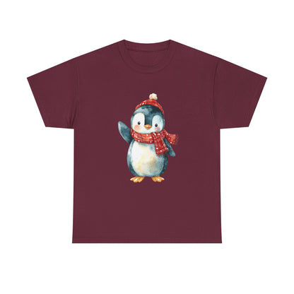Festive Penguin Unisex Heavy Cotton Tee