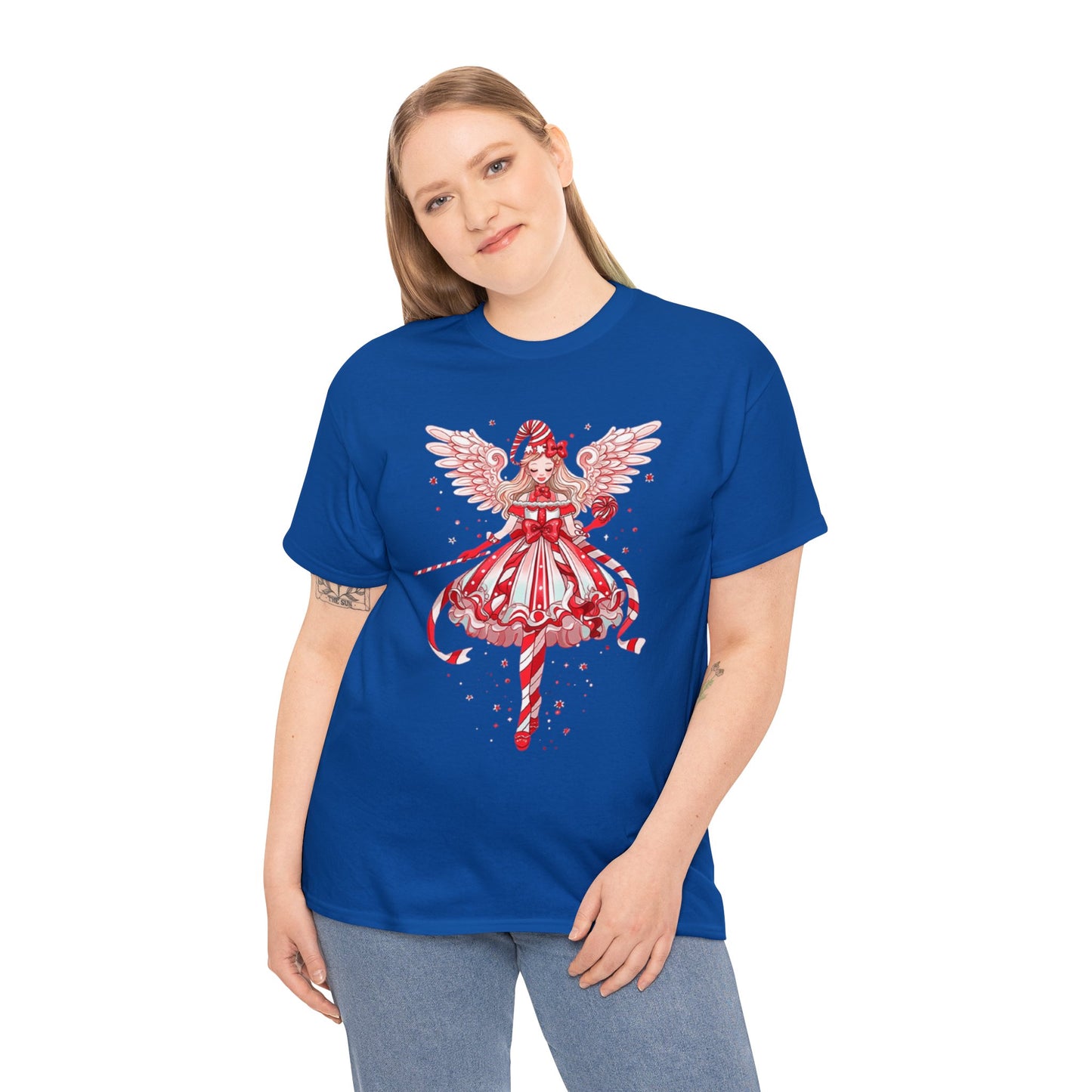 Candy Cane Angel Unisex Heavy Cotton Tee