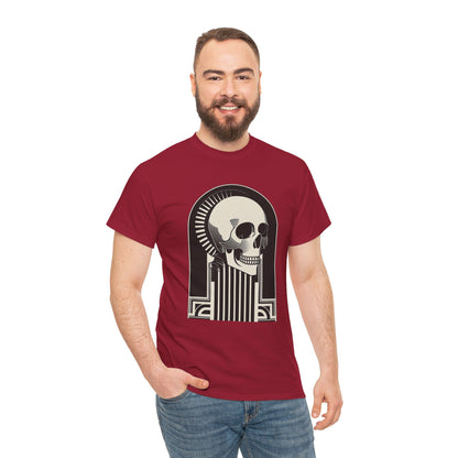 Art Deco Skull Unisex Heavy Cotton Tee
