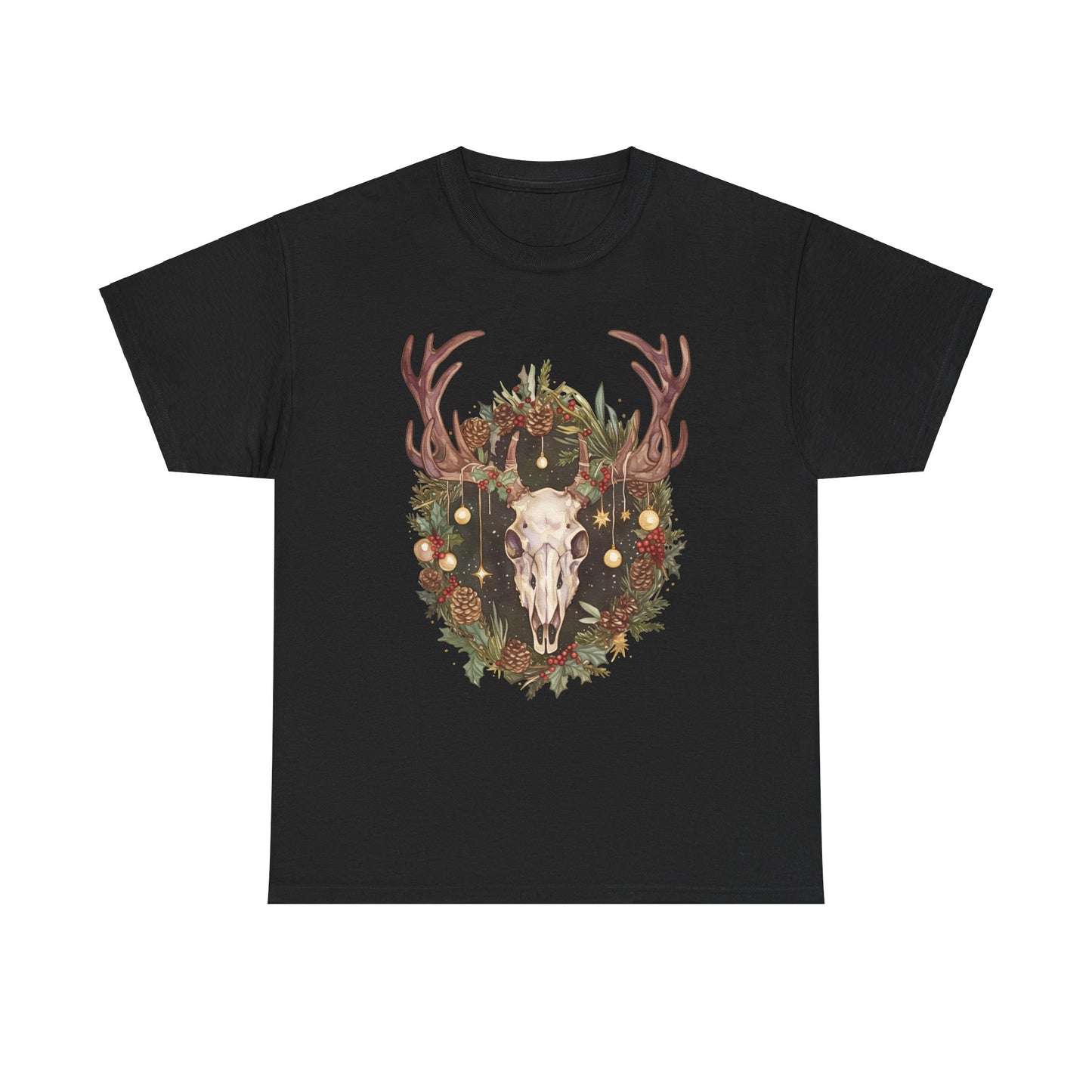 Reindeer Skull Unisex Heavy Cotton Tee