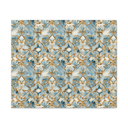 Blue and Gold Flourishes Canvas Gallery Wrap