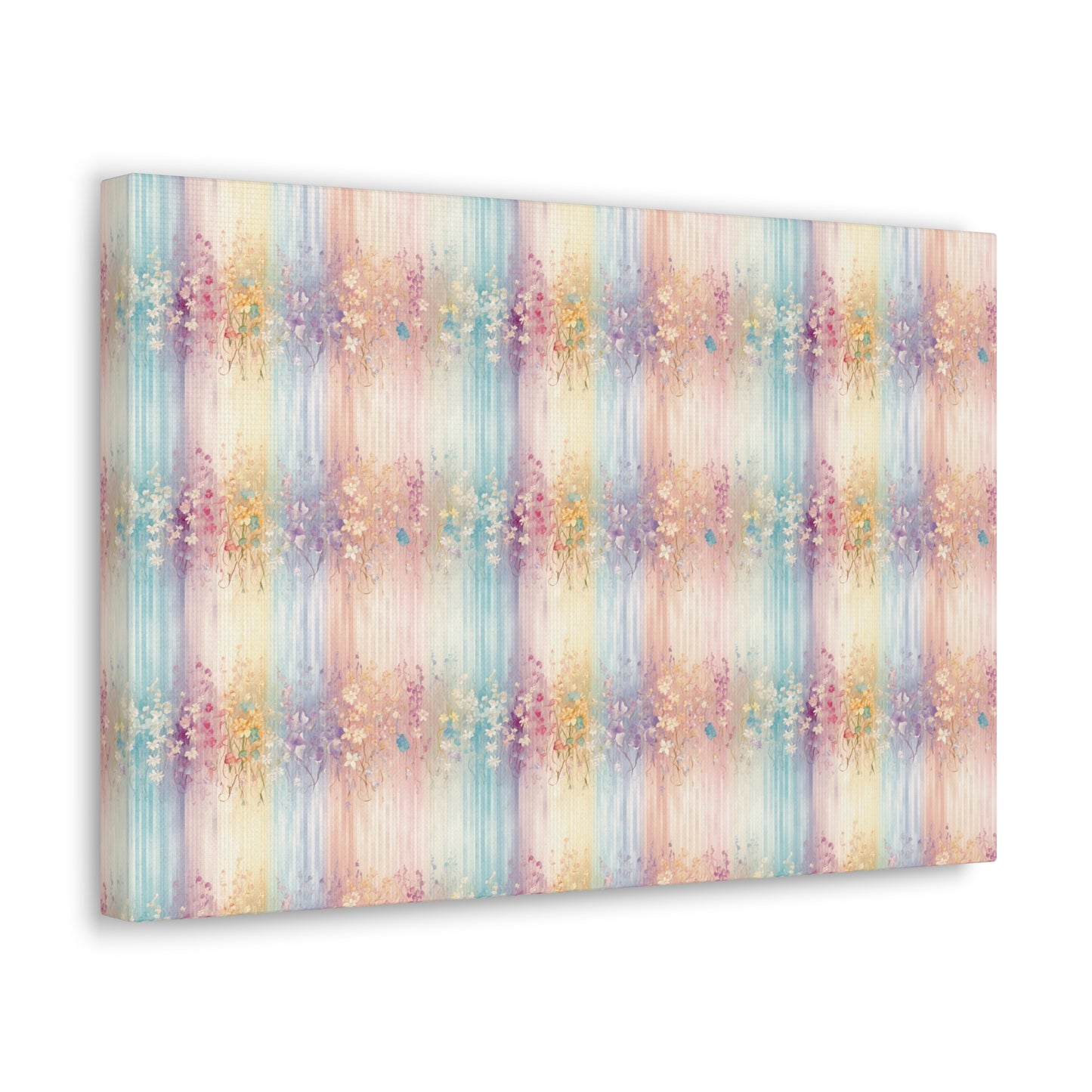 Floral Stripes Canvas Gallery Wrap